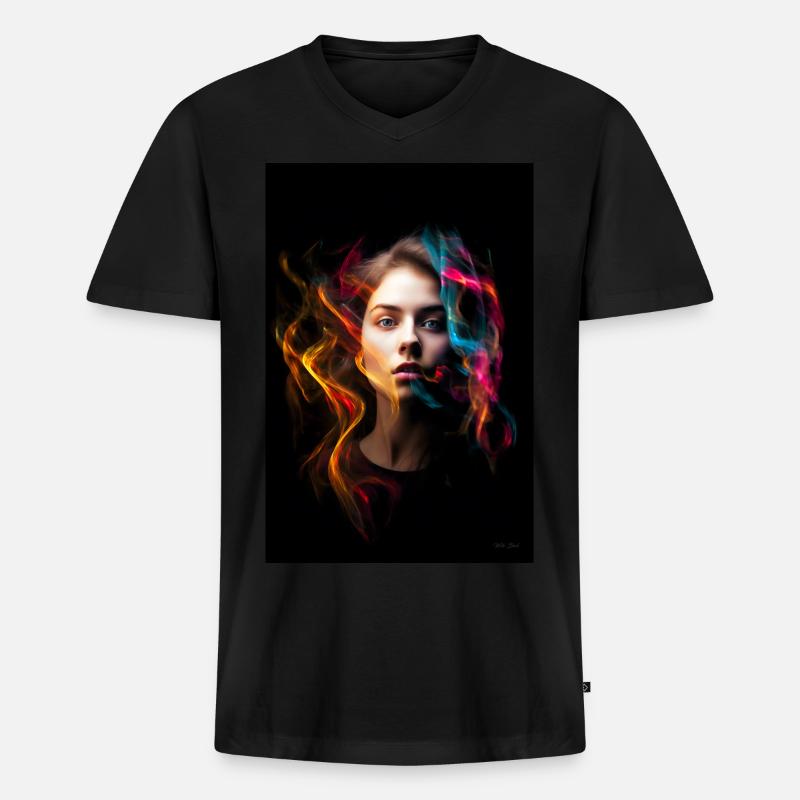 Sinnlich 4 - Männer Premium Bio T-Shirt mit V-Ausschnitt - Schwarz