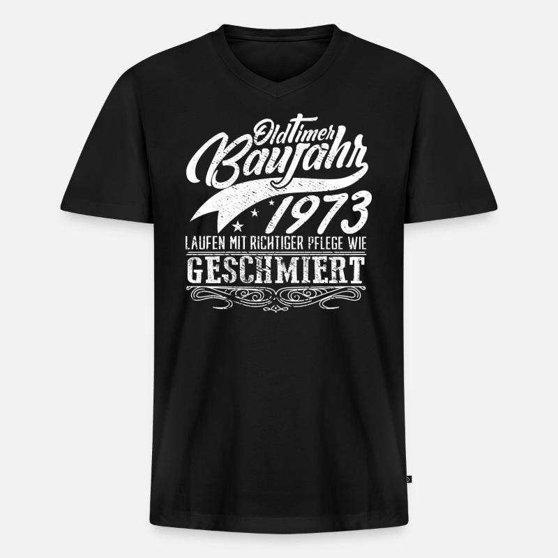 Oldtimer Baujahr 1973 - Männer Premium Bio T-Shirt mit V-Ausschnitt - Schwarz