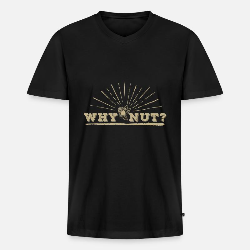 Herbst Eichel Lustig - Männer Premium Bio T-Shirt mit V-Ausschnitt - Schwarz