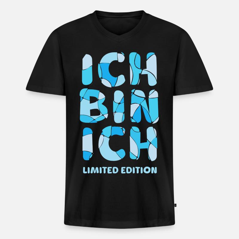 ICH BIN ICH - Limited Edition - Männer Premium Bio T-Shirt mit V-Ausschnitt - Schwarz