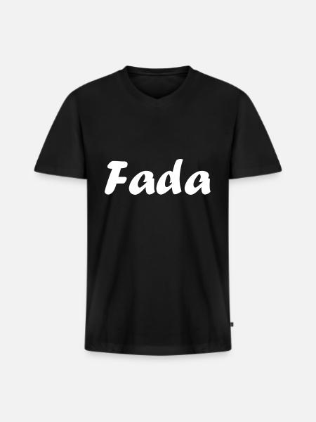 fada - T-shirt encolure en V Premium bio Homme - noir