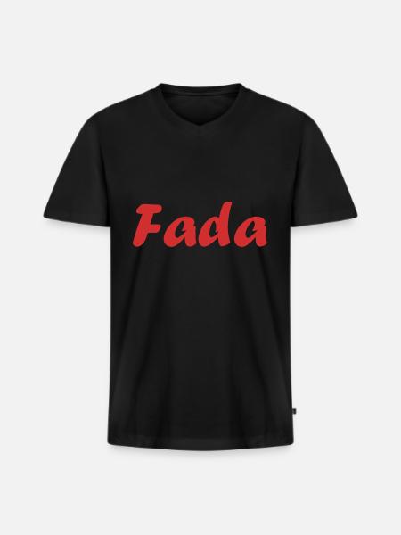 fada - T-shirt encolure en V Premium bio Homme - noir