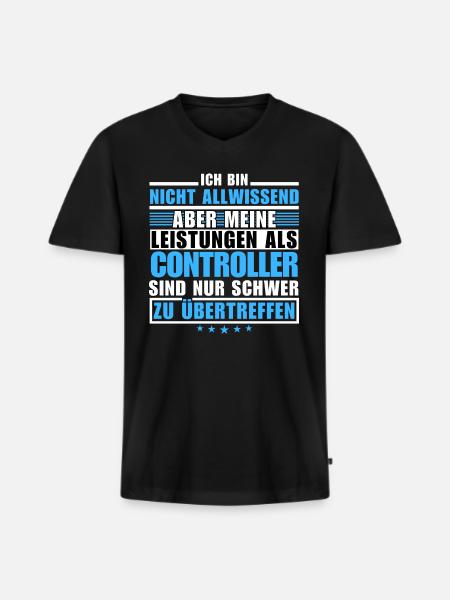 Unübertroffene Leistung als Controller - Männer Premium Bio T-Shirt mit V-Ausschnitt - Schwarz