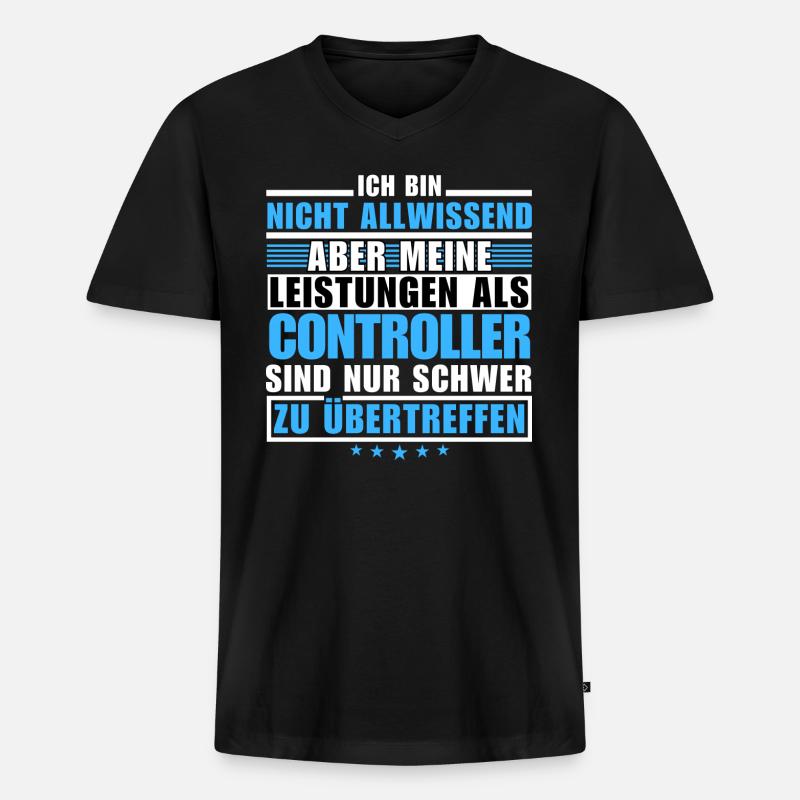 Unübertroffene Leistung als Controller - Männer Premium Bio T-Shirt mit V-Ausschnitt - Schwarz