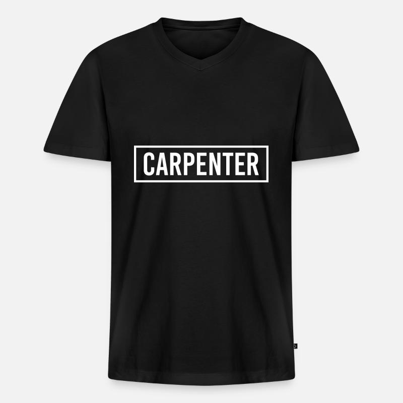 Zimmermann - Männer Premium Bio T-Shirt mit V-Ausschnitt - Schwarz