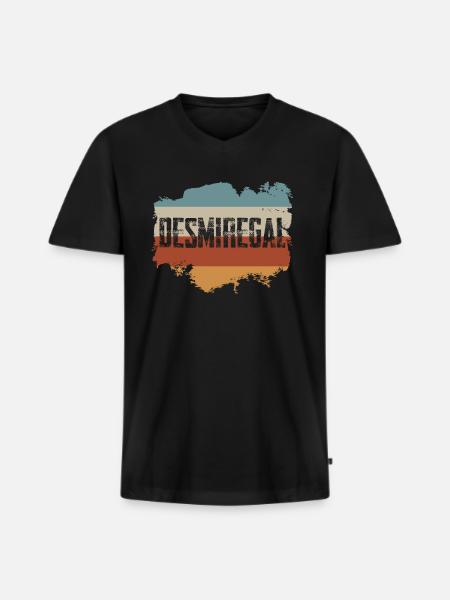 DESMIREGAL BRUSH - Männer Premium Bio T-Shirt mit V-Ausschnitt - Schwarz