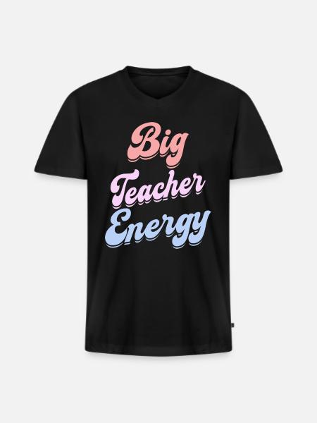 Energische Lehrerin Lehrerin - Männer Premium Bio T-Shirt mit V-Ausschnitt - Schwarz