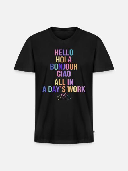 Education Bilingual Humor Teacher - Men's Premium Organic T-shirt with V-neck - black