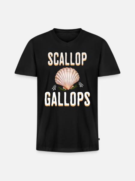 Humor Scallop Gallops Meme - Men's Premium Organic T-shirt with V-neck - black