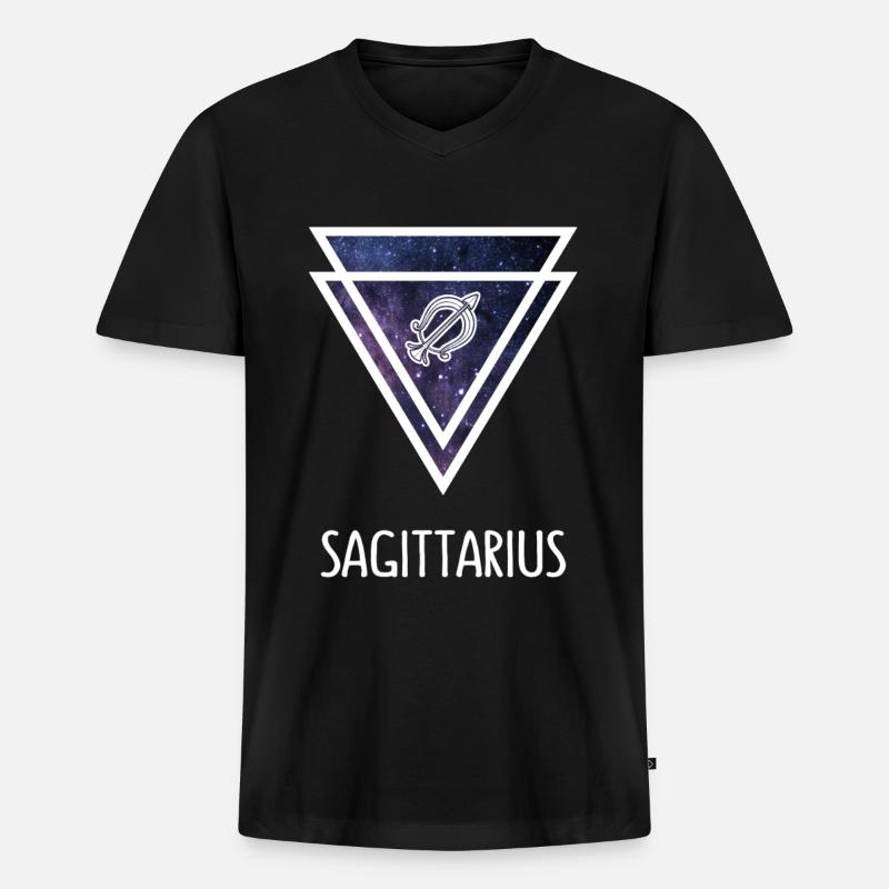 Sternzeichen Sagittarius - Männer Premium Bio T-Shirt mit V-Ausschnitt - Schwarz