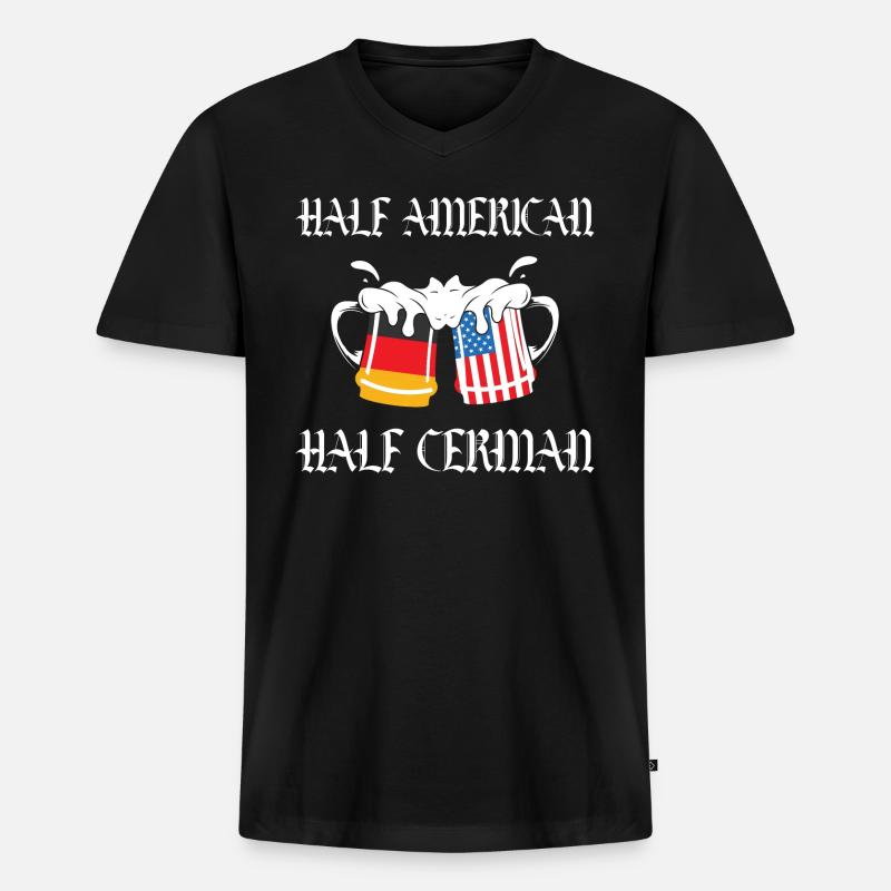 Bier amerikanisch-deutscher Herkunft - Männer Premium Bio T-Shirt mit V-Ausschnitt - Schwarz