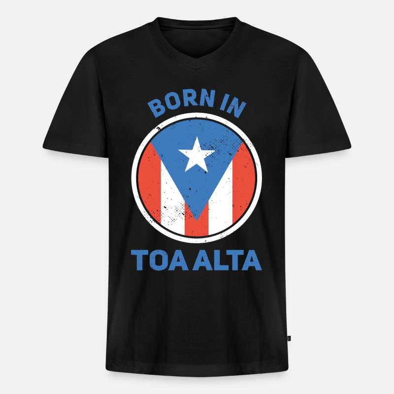 Toa Alta - Männer Premium Bio T-Shirt mit V-Ausschnitt - Schwarz