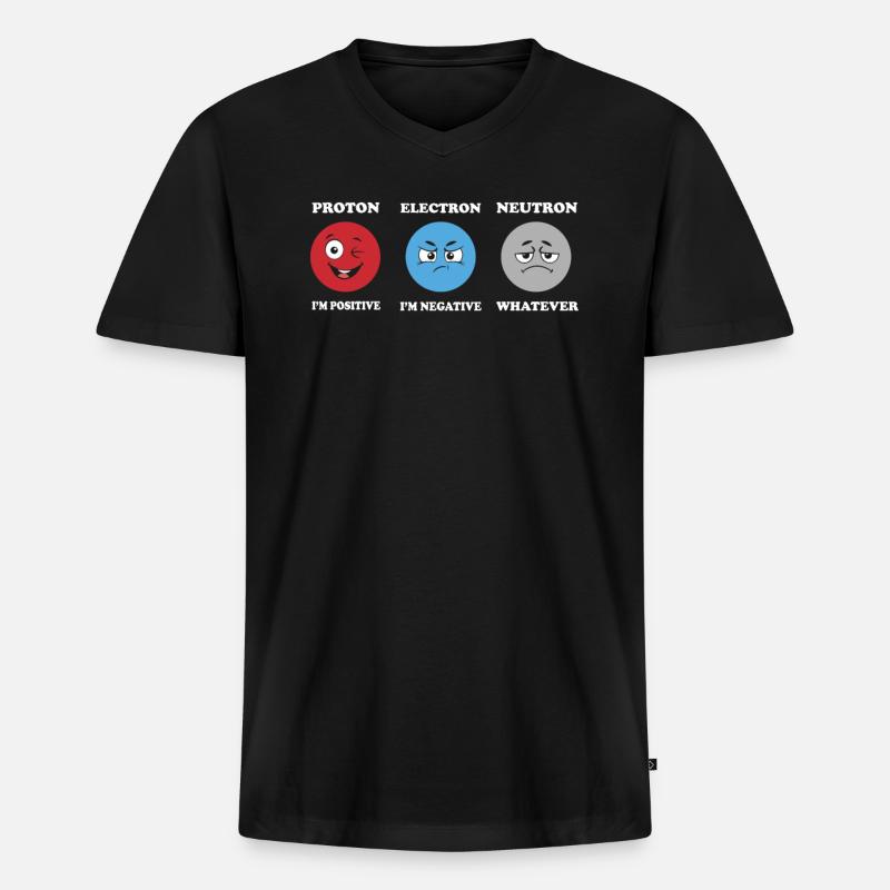 Protonelektronen -Neutron -Witze Science Physics - Männer Premium Bio T-Shirt mit V-Ausschnitt - Schwarz