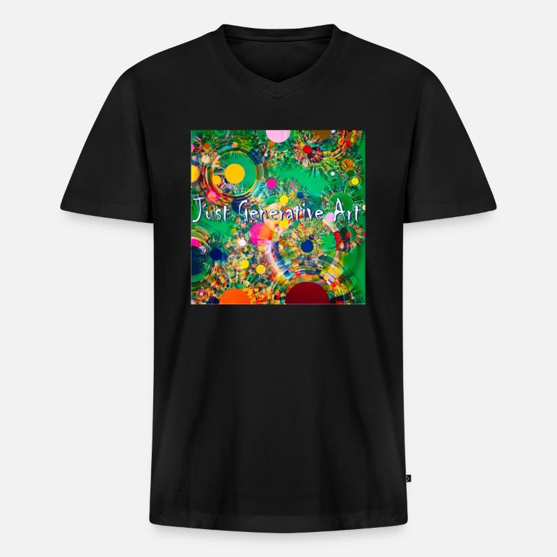 Nur Generative Kunstprogrammierung Bildcode - Männer Premium Bio T-Shirt mit V-Ausschnitt - Schwarz