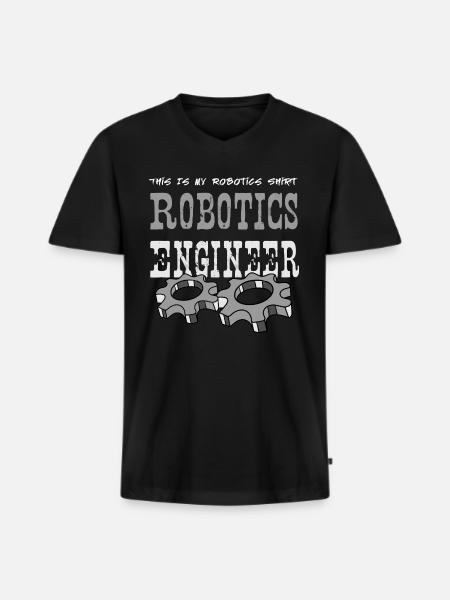 Robotics Engineer Funny Robot Mechanic - Men's Premium Organic T-shirt with V-neck - black