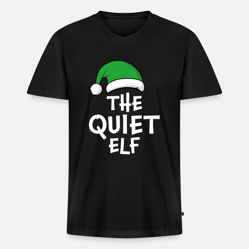 Der stille Elf - Männer Premium Bio T-Shirt mit V-Ausschnitt - Schwarz