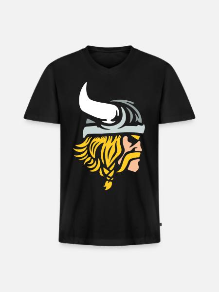 Wikinger Krieger - Männer Premium Bio T-Shirt mit V-Ausschnitt - Schwarz