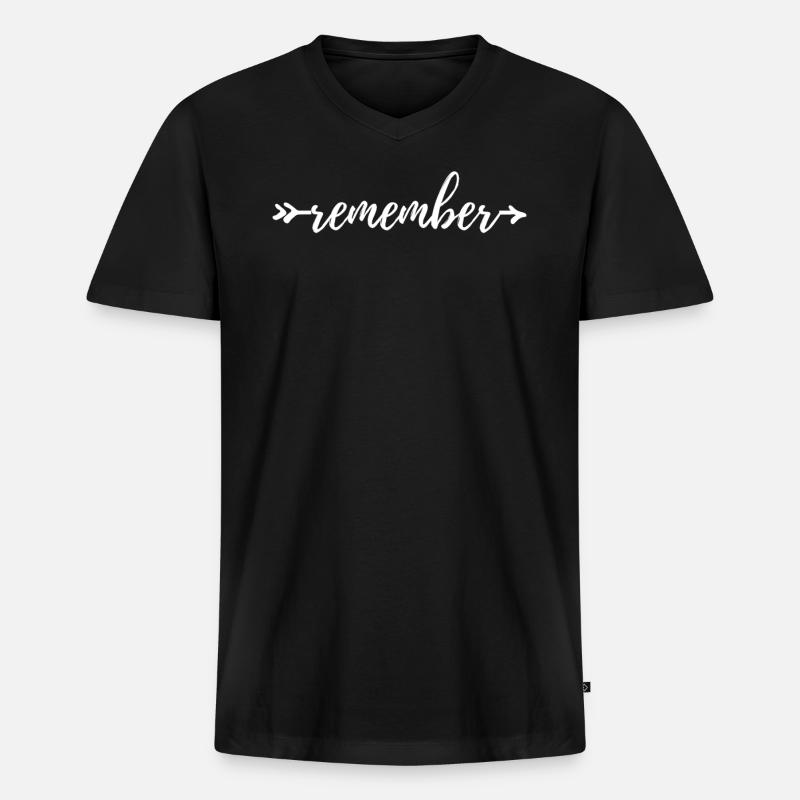 Erinnerung - Männer Premium Bio T-Shirt mit V-Ausschnitt - Schwarz