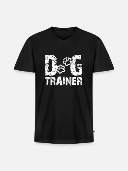 Dog trainer - Men's Premium Organic T-shirt with V-neck - black