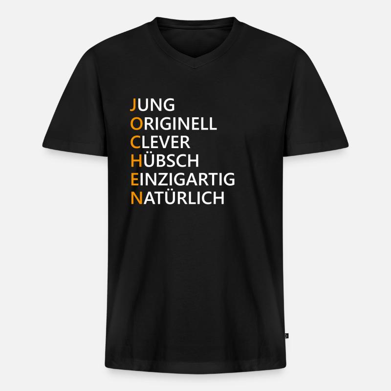Jochen Name Geschenk - Männer Premium Bio T-Shirt mit V-Ausschnitt - Schwarz