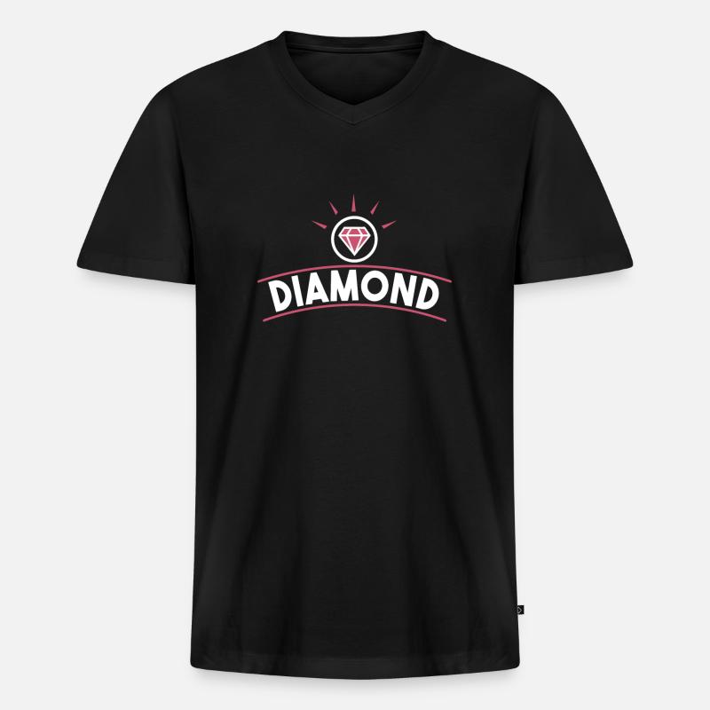 Diamond - Männer Premium Bio T-Shirt mit V-Ausschnitt - Schwarz