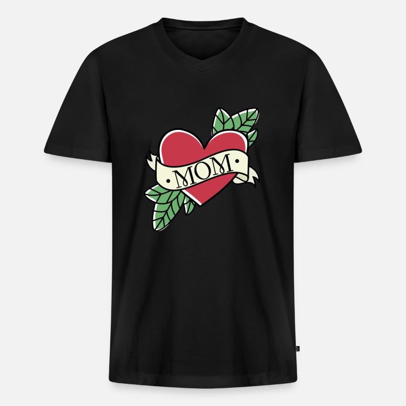 Beste Mama - Männer Premium Bio T-Shirt mit V-Ausschnitt - Schwarz