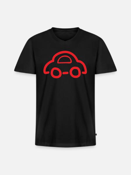 Imprint of a red car - Men's Premium Organic T-shirt with V-neck - black