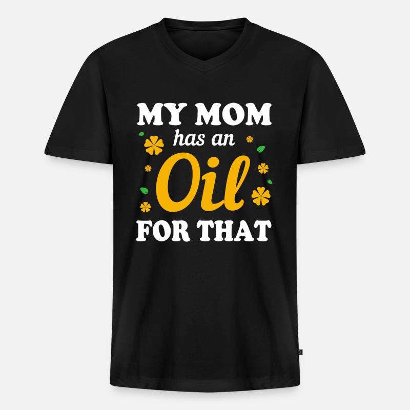 Ätherisches Öl - Männer Premium Bio T-Shirt mit V-Ausschnitt - Schwarz