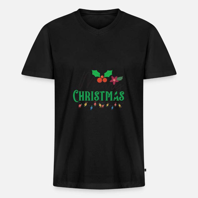 Merry Christmas Candy Light - Männer Premium Bio T-Shirt mit V-Ausschnitt - Schwarz