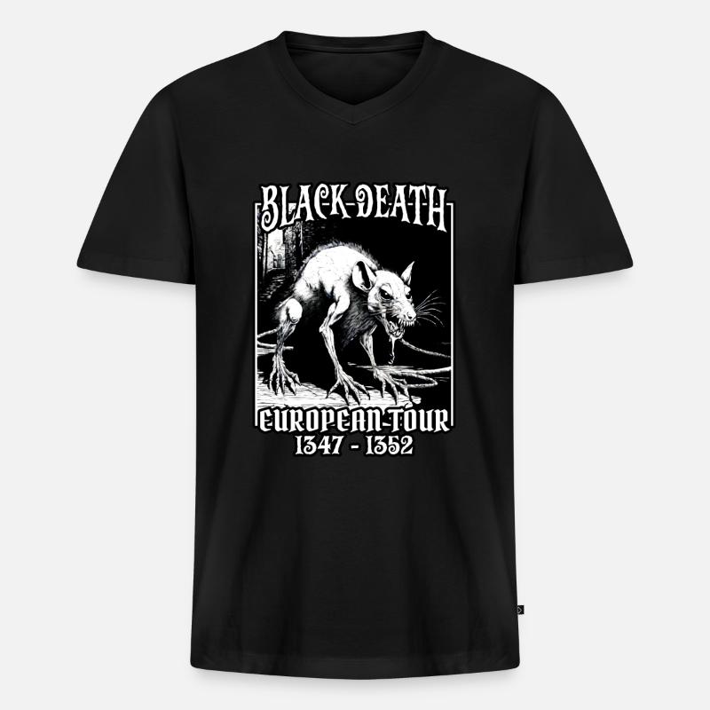Schwarzer Tod - Männer Premium Bio T-Shirt mit V-Ausschnitt - Schwarz
