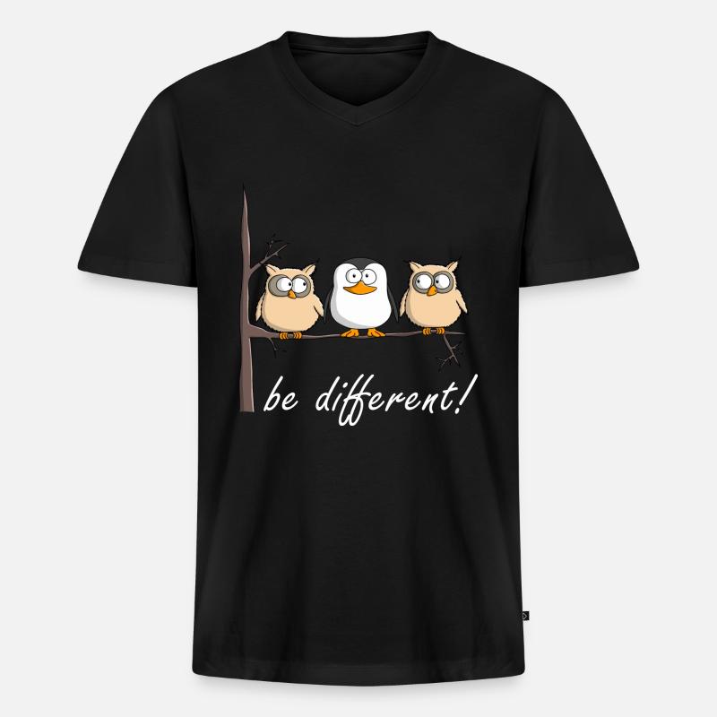 sei individuell - Männer Premium Bio T-Shirt mit V-Ausschnitt - Schwarz