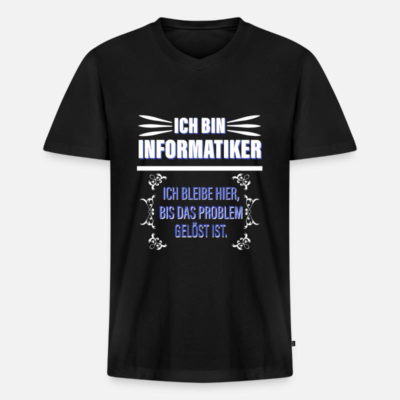Ich Bin Informatiker - Männer Premium Bio T-Shirt mit V-Ausschnitt - Schwarz