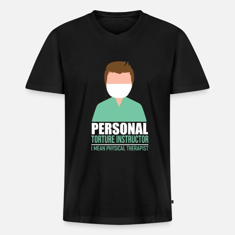Physiotherapeutin Physiotherapie Git Idee - Männer Premium Bio T-Shirt mit V-Ausschnitt - Schwarz
