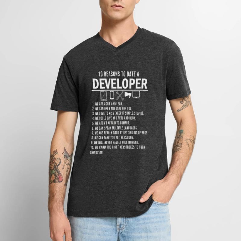 Software developer programming programming Men's Premium Organic T-shirt with V-neck