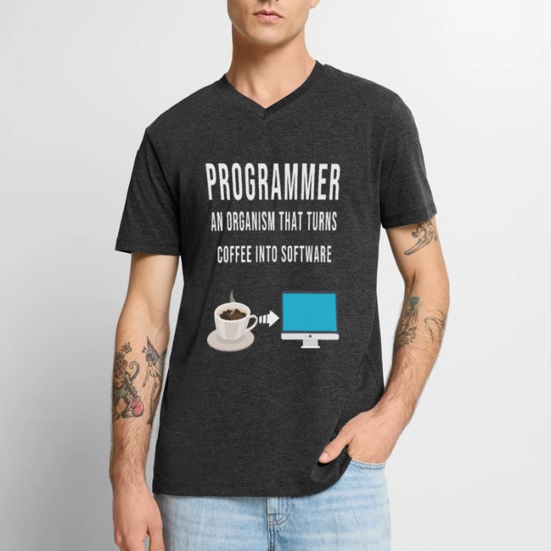 Programmierer Code Computer Softwareentwickler Männer Premium Bio T-Shirt mit V-Ausschnitt