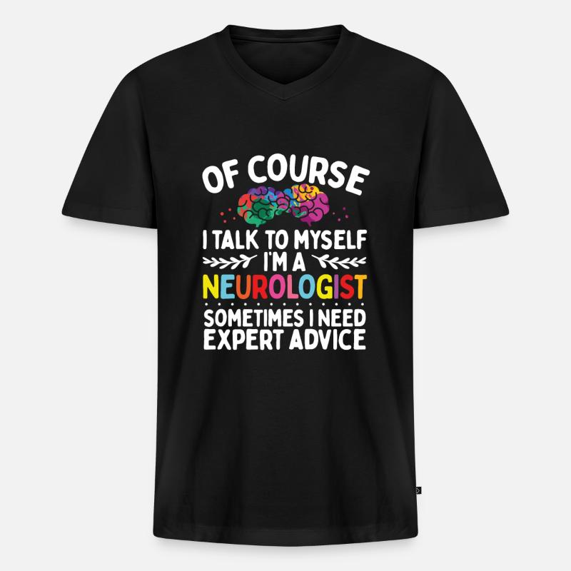 Neurologist Brain Surgery Brain Scan - Männer Premium Bio T-Shirt mit V-Ausschnitt - Schwarz