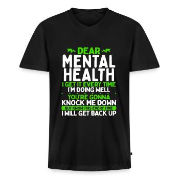 Mental Health Awareness Month Mental Health - Männer Premium Bio T-Shirt mit V-Ausschnitt - Schwarz - Vorne - Nico (187cm)