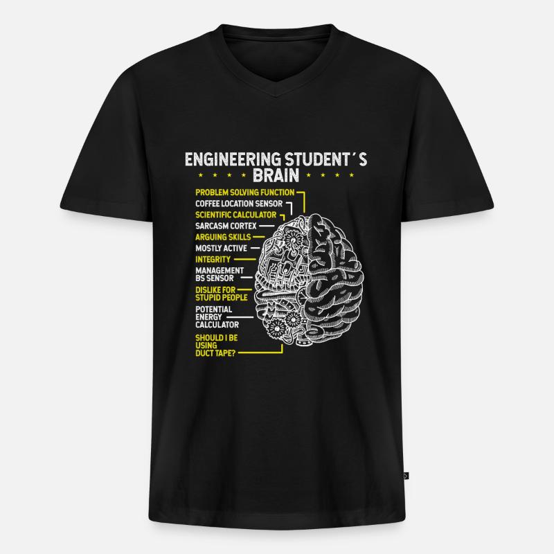 Engineering Student Future Engineer Engineering - Männer Premium Bio T-Shirt mit V-Ausschnitt - Schwarz