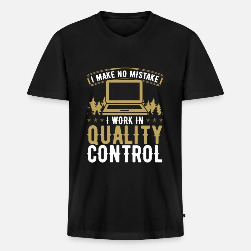 Quality Assurance Mistakes QA Engineer - Männer Premium Bio T-Shirt mit V-Ausschnitt - Schwarz