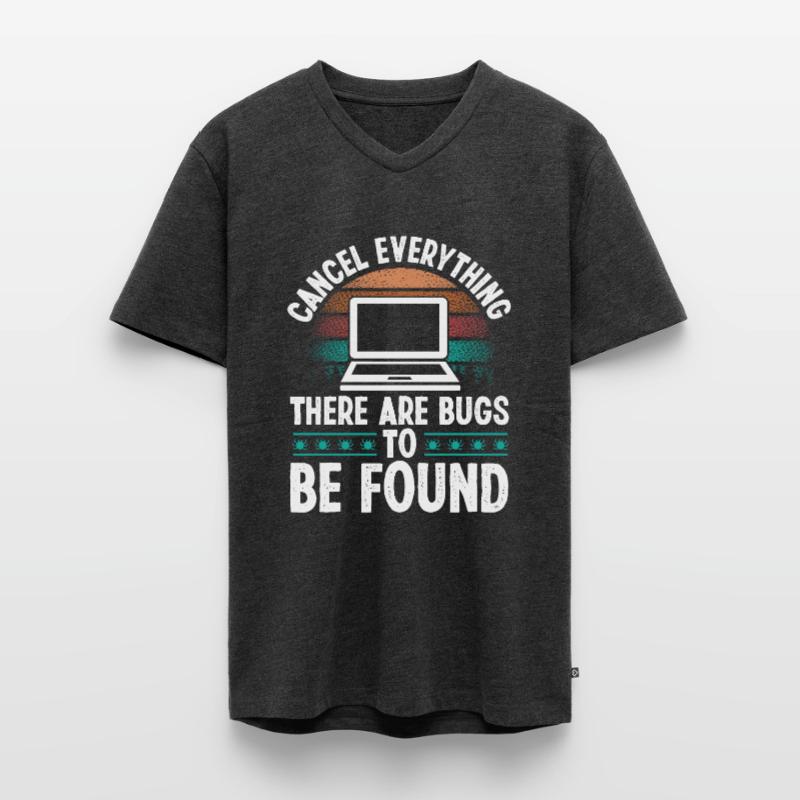 Assurance qualité Vintage Bugs Code Testing QA T-shirt encolure en V Premium bio Homme