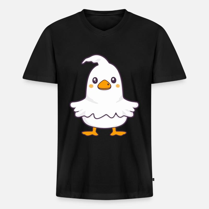 Gans Halloween Lustig Geist - Männer Premium Bio T-Shirt mit V-Ausschnitt - Schwarz