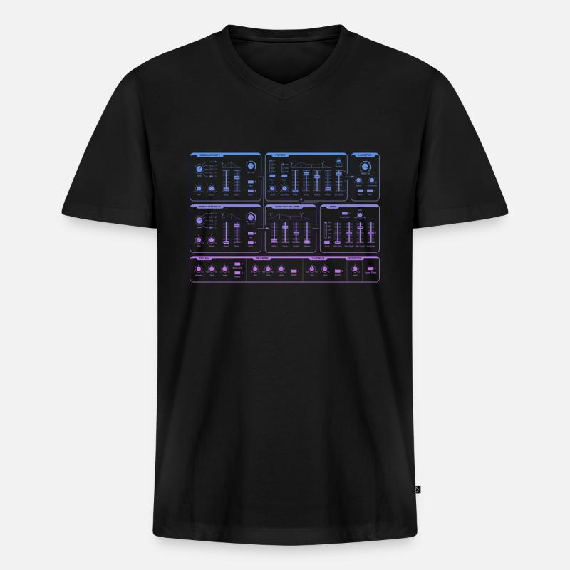 Synthesizer | Gradient Synth - Männer Premium Bio T-Shirt mit V-Ausschnitt - Schwarz