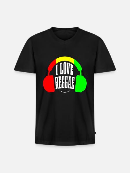 Reggae music - Men's Premium Organic T-shirt with V-neck - black