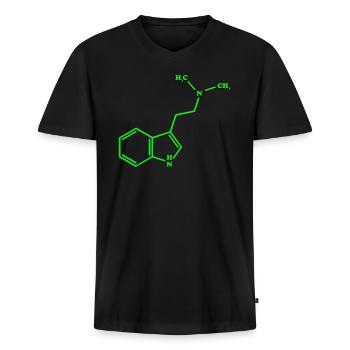 DMT - Men's Premium Organic T-shirt with V-neck - black - Front - Nico (187cm)