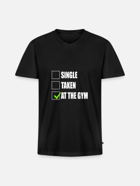 At the gym - Men's Premium Organic T-shirt with V-neck - black