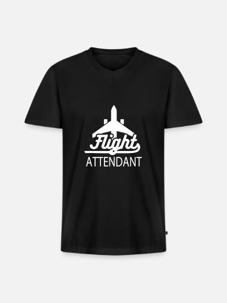 Flight attendant stewardess - Men's Premium Organic T-shirt with V-neck - black