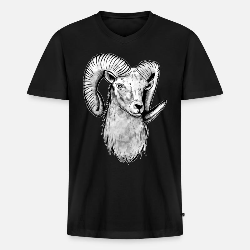 Widder Geschenk Sternzeichen - Männer Premium Bio T-Shirt mit V-Ausschnitt - Schwarz