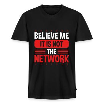 Engineering Code It is not the Network Engineer - Männer Premium Bio T-Shirt mit V-Ausschnitt - Schwarz - Vorne - Nico (187cm)