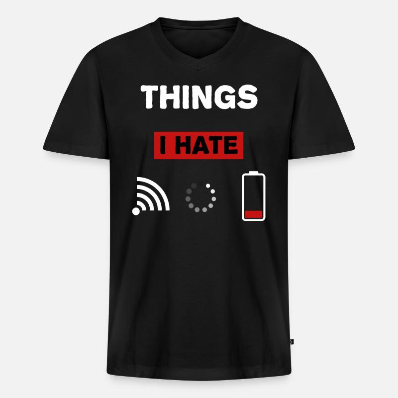 Gaming WLAN Gamer Geschenkidee - Männer Premium Bio T-Shirt mit V-Ausschnitt - Schwarz