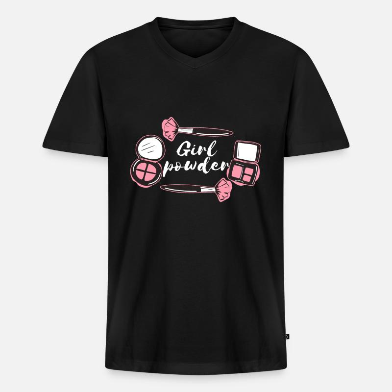 Mädchen Make-up - Männer Premium Bio T-Shirt mit V-Ausschnitt - Schwarz